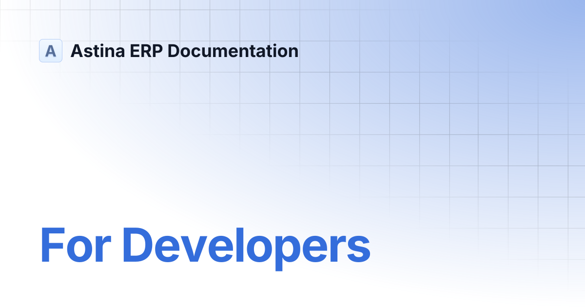 For developers astina erp documentation
